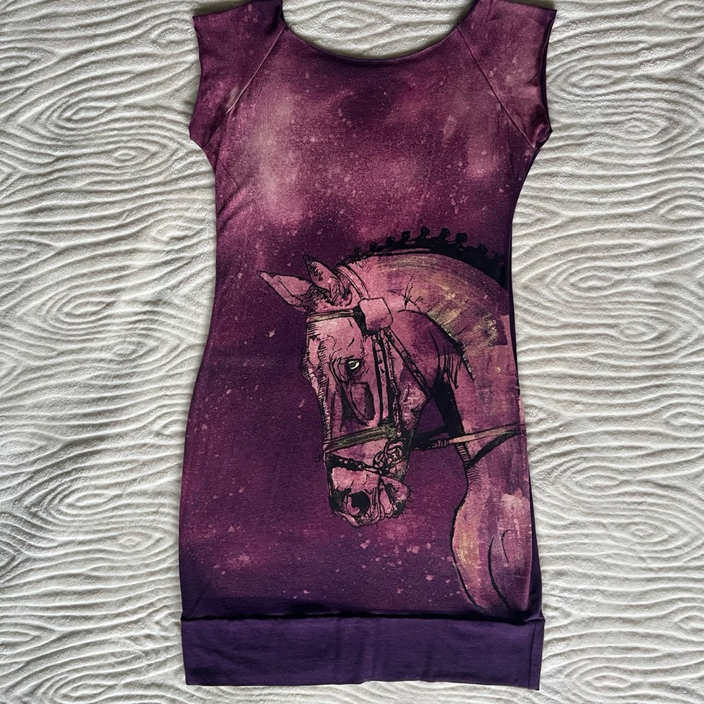 Purple Horse Print Mini Dress